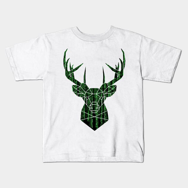 Deer head Kids T-Shirt by GoshaDron